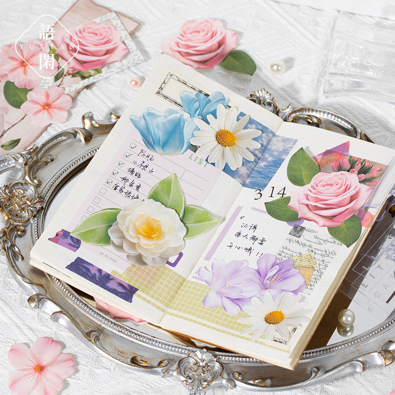 Language Leisure Post-it Notes Quiet Time Series Flower Stickers, 40 Pcs - ViktaShop