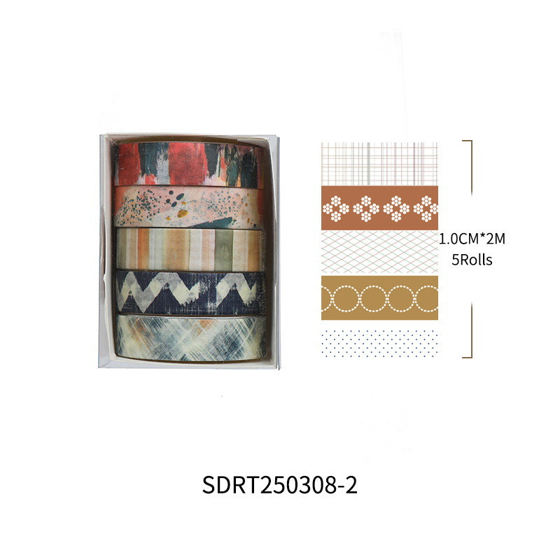 Plain Paper Washi Tape Set – Neutral Collage Series, 12 Options - ViktaShop