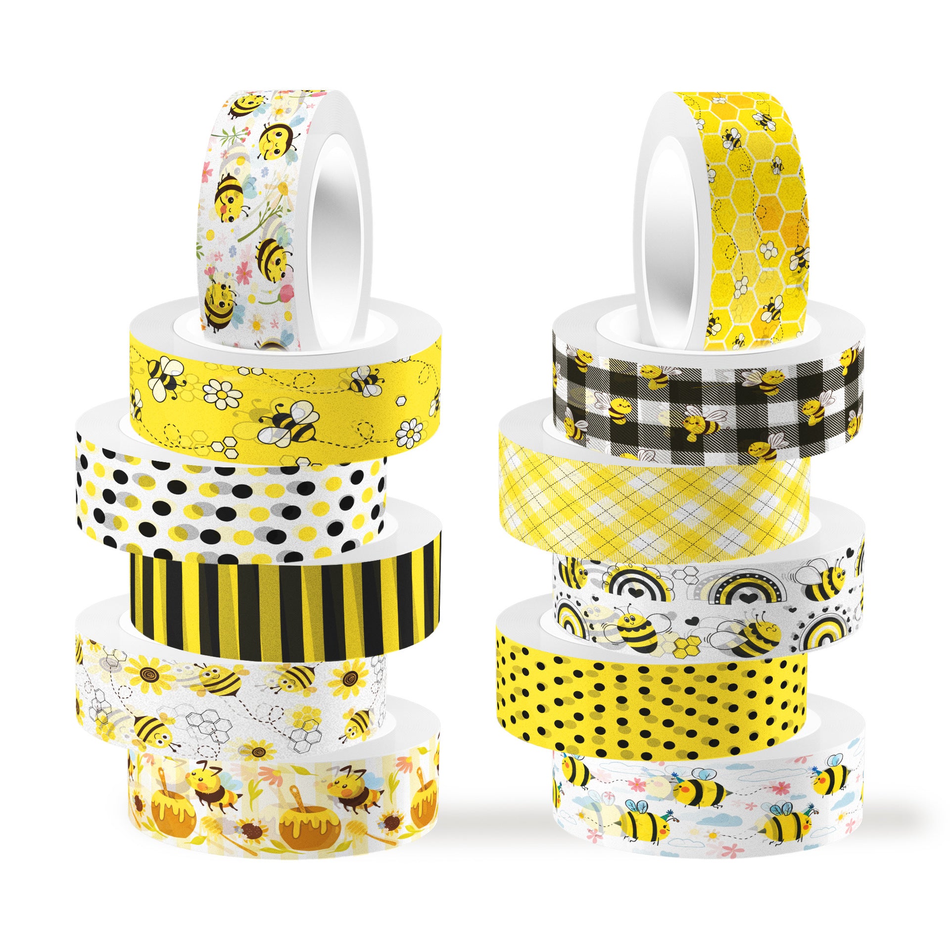 Bee & Honey Flower Washi Tape – Transparent Roll for DIY & Journals, 5m - ViktaShop