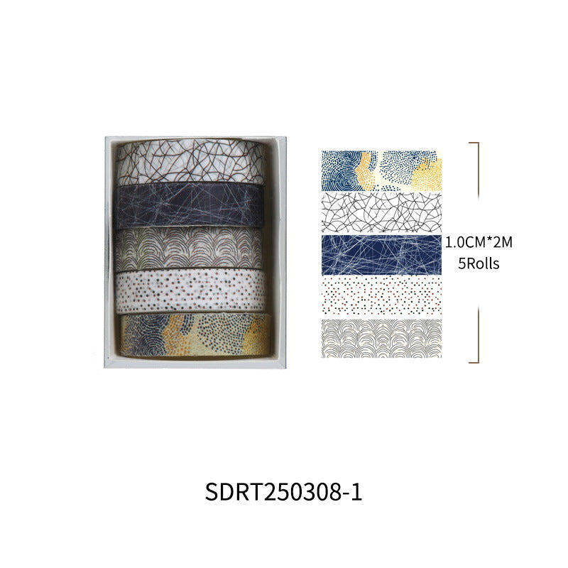 Plain Paper Washi Tape Set – Neutral Collage Series, 12 Options - ViktaShop