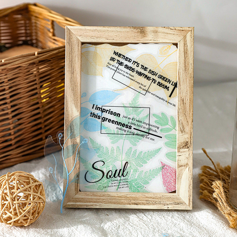 PET Sticker Bag - Wood Feather Calendar Series, Intoxicated Raspberry, 4 Options - ViktaShop