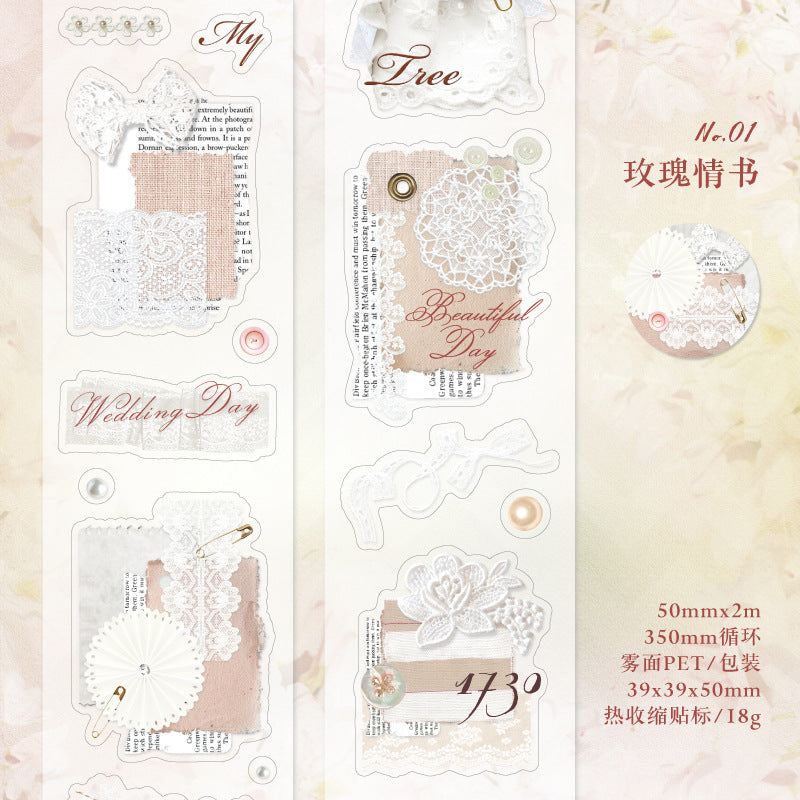 Twilight Gentleness Series Matte PET Die-Cut Tape, 2m - ViktaShop