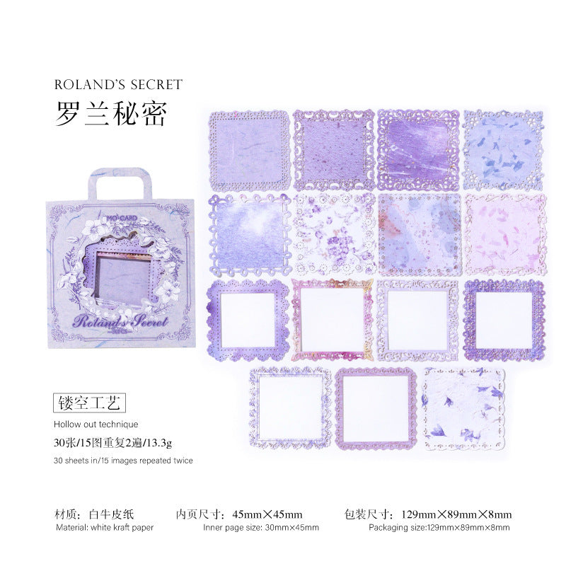 Hollow Border Card – Lace Light & Shadow Series, Light Retro Material - ViktaShop