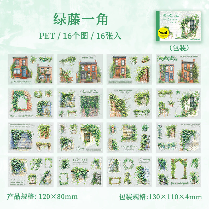 Forgotten Corner Series Vine Sticker Book, 4 Options - ViktaShop