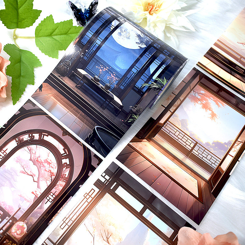 Ancient Style PET Journal Tape – Large Building Background, 2m - ViktaShop