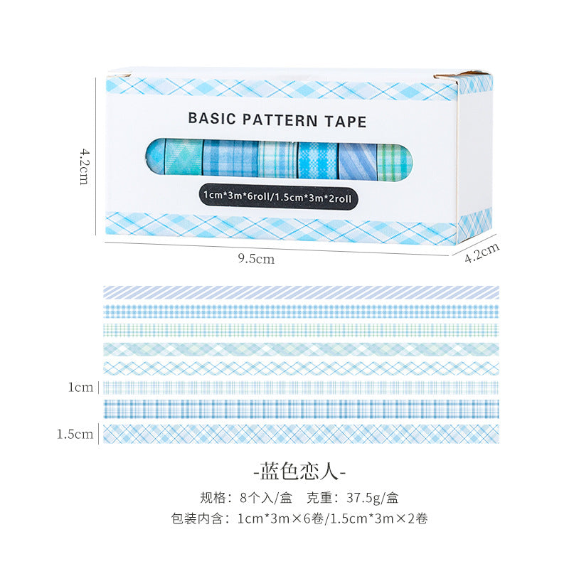 15-Piece Basic Tape Box - Retro Mesh & Rainbow Styles - ViktaShop