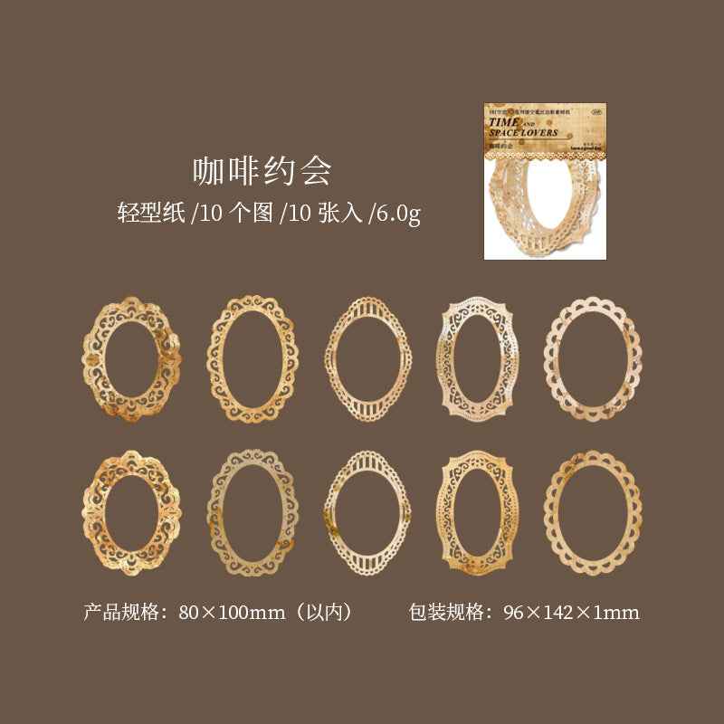 Wonderful Day Series Lace Hollow Frame Material Paper for Scrapbooking