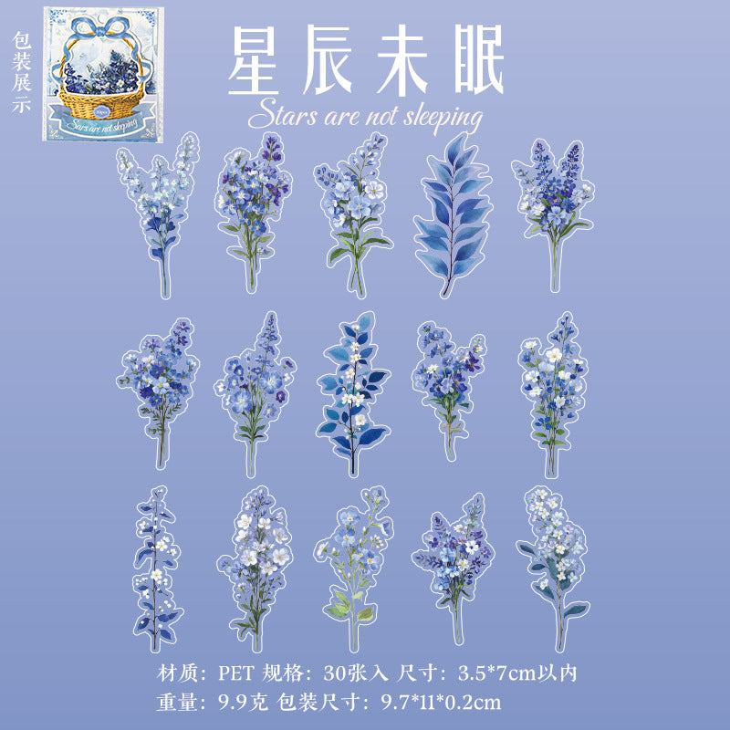 Morning Dew PET Flower Sticker Pack, 4 Options - ViktaShop