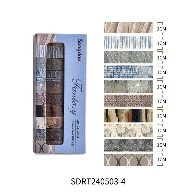 Fantasy Series & Paper Tape Suit, Retro Style, 10 Rolls - ViktaShop