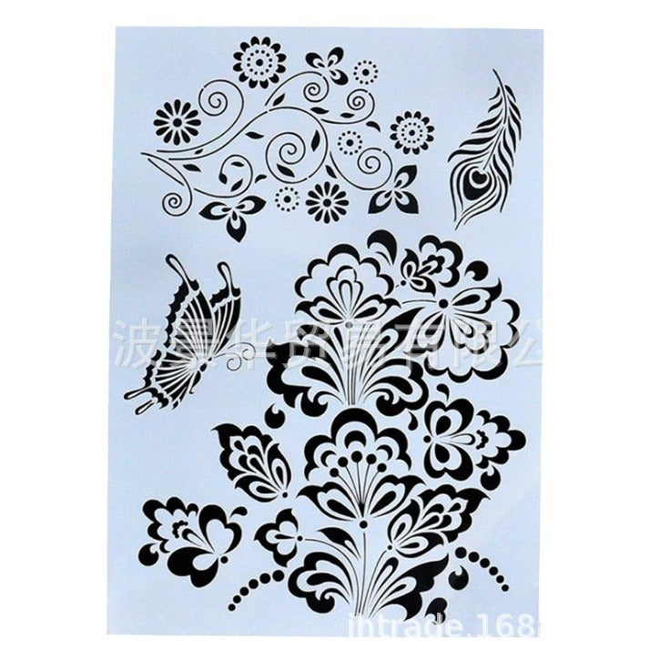 Plastic Stencil Template – Butterfly, Tree, Leaf, and Flower Spray Design, 6 Options - ViktaShop