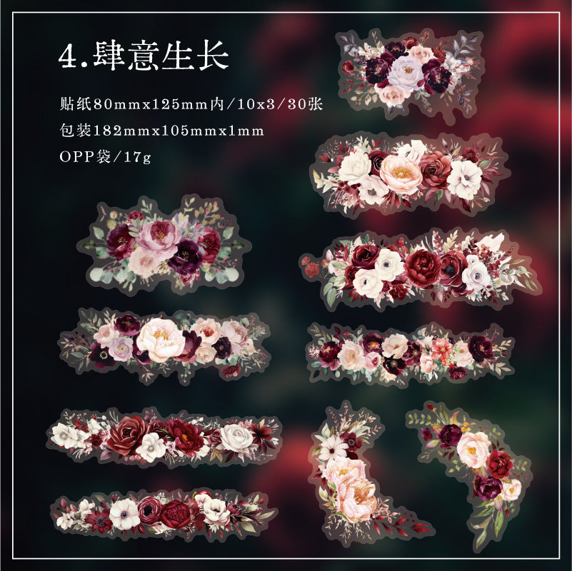 Twilight PET Flower Sticker Bag – Floral Theme, 8 Options - ViktaShop