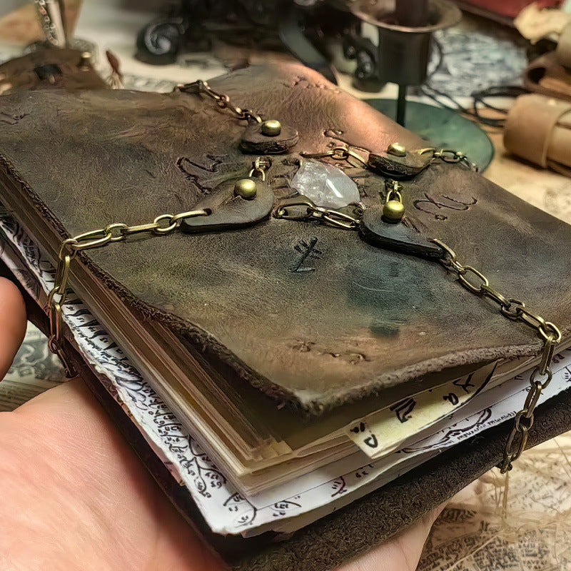 Magic Theme Notebook – Retro Handmade Cowhide Journal - ViktaShop