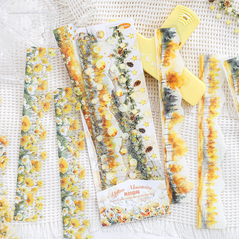 Paper Trace Forest Flower PET Stickers – Retro Lace Series, 6 Options - ViktaShop