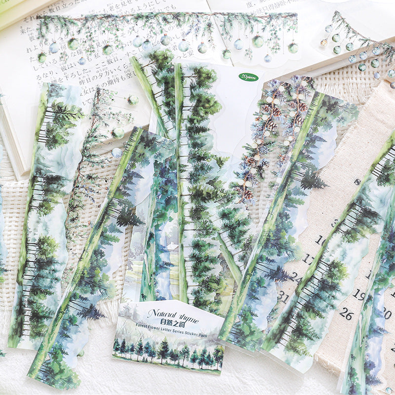 Paper Trace Forest Flower PET Stickers – Retro Lace Series, 6 Options - ViktaShop