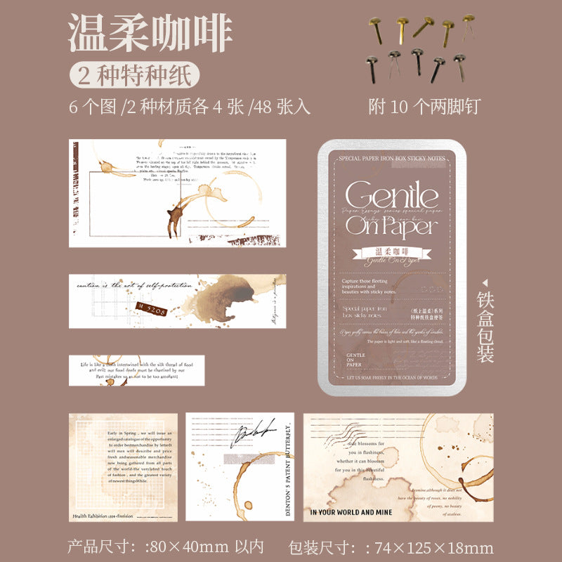 Retro Sticky-Free Note Paper In Iron Box, 6 Options - ViktaShop