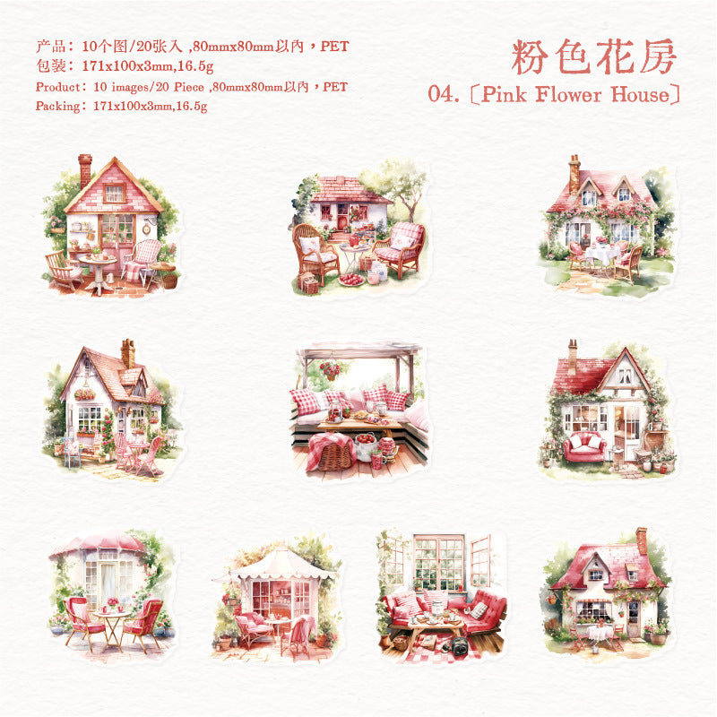 PET Sticker Pack - Daily Life Scenes, 20 Pcs - ViktaShop