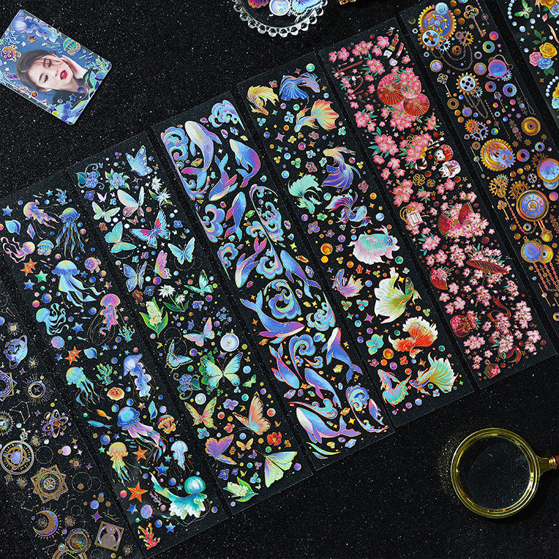 Vientiane Series Bronzing PVC Journal Stickers - Cute, 7 Options