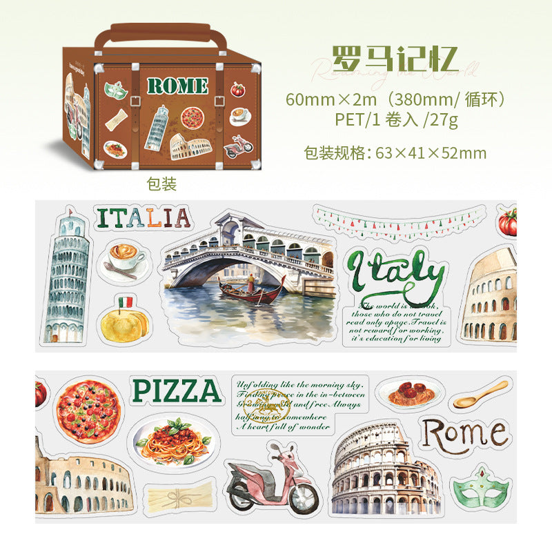 Roaming the World PET Tape – City Travel Series, 2m - ViktaShop