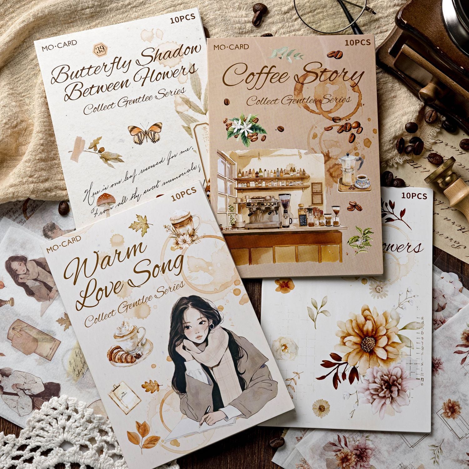 Romantic Art Handbook Decorative Stickers, 10 Pcs - ViktaShop