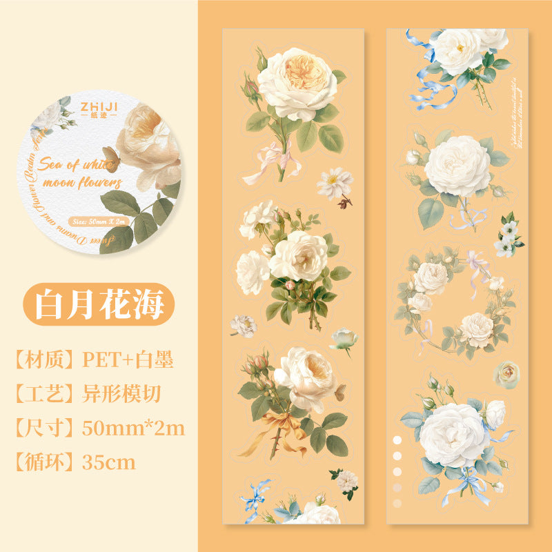 Flower Border Series, Flower Theme PET Tape, 2m - ViktaShop