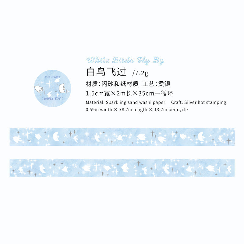 Starry Sky Hot Silver Washi Tape, 2m - ViktaShop
