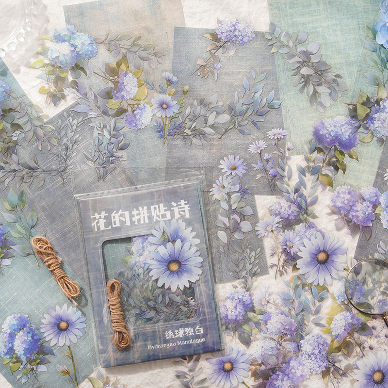 Floral Collage Poem Sticker Pack, 6 Options - ViktaShop