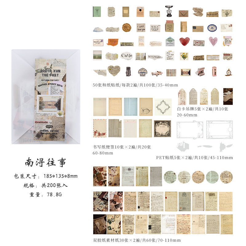 Autumn Contract Book Series – Retro Sticker & Note Paper Set - ViktaShop