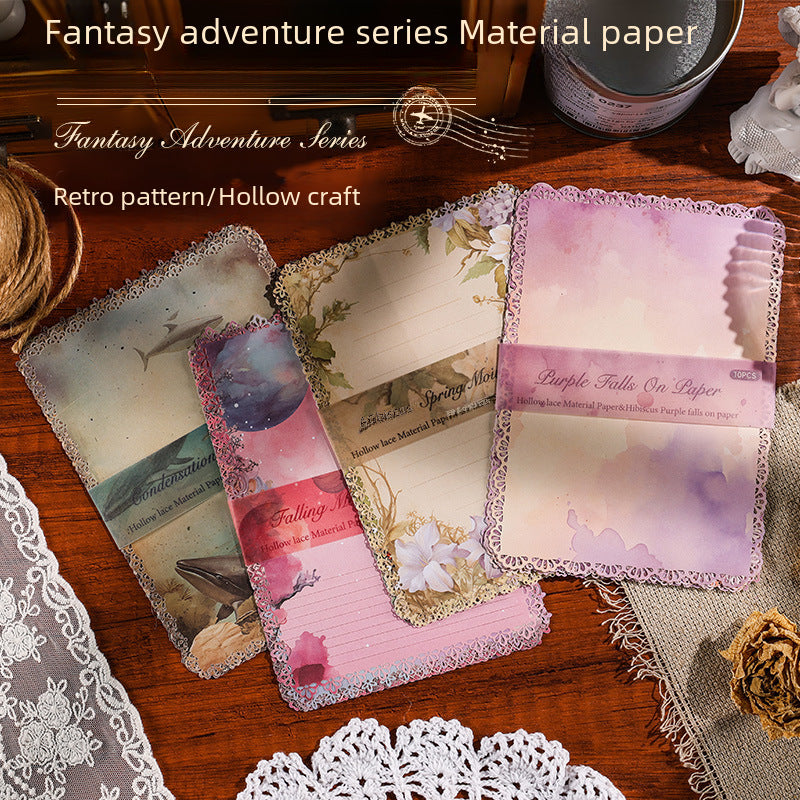 Fantasy Adventure Hollow Border Material Paper – Retro Style Letter Base Paper - ViktaShop