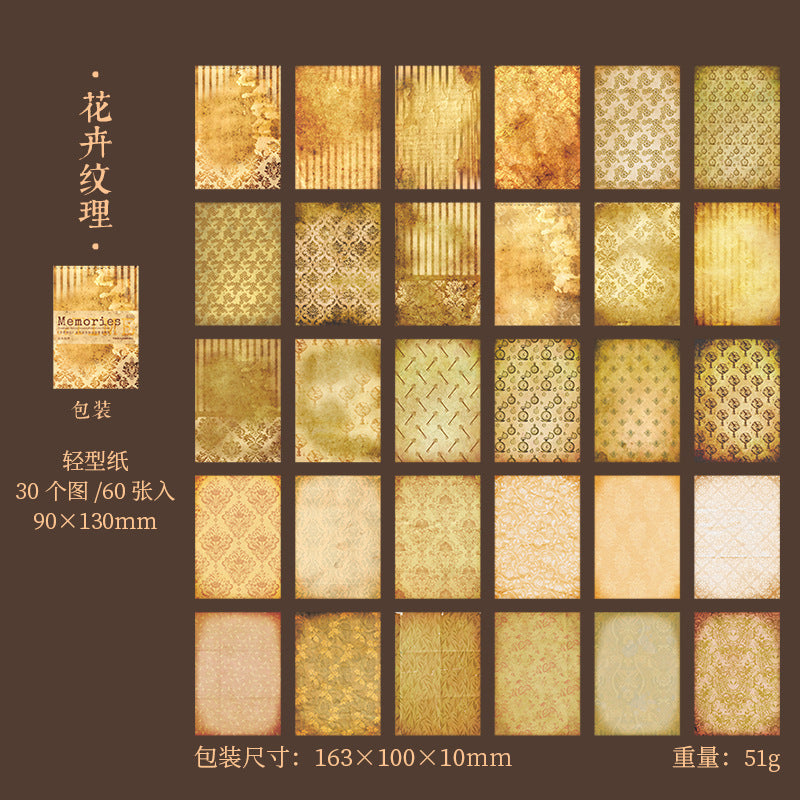 Retro Material Paper – Years Memories Series, 4 Options - ViktaShop