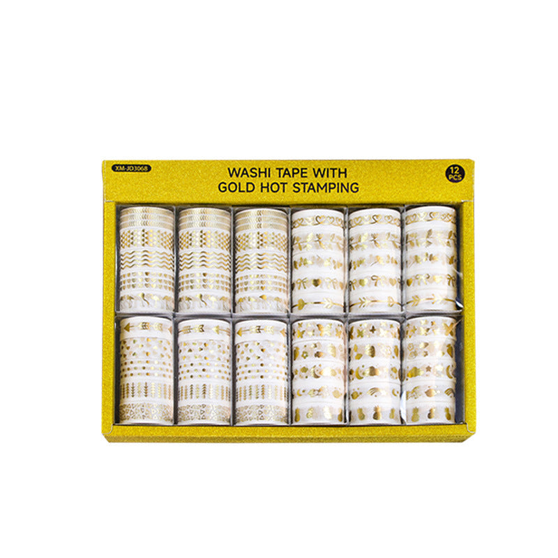 Washi Tape With Gold Hot Stamping, 2m - ViktaShop