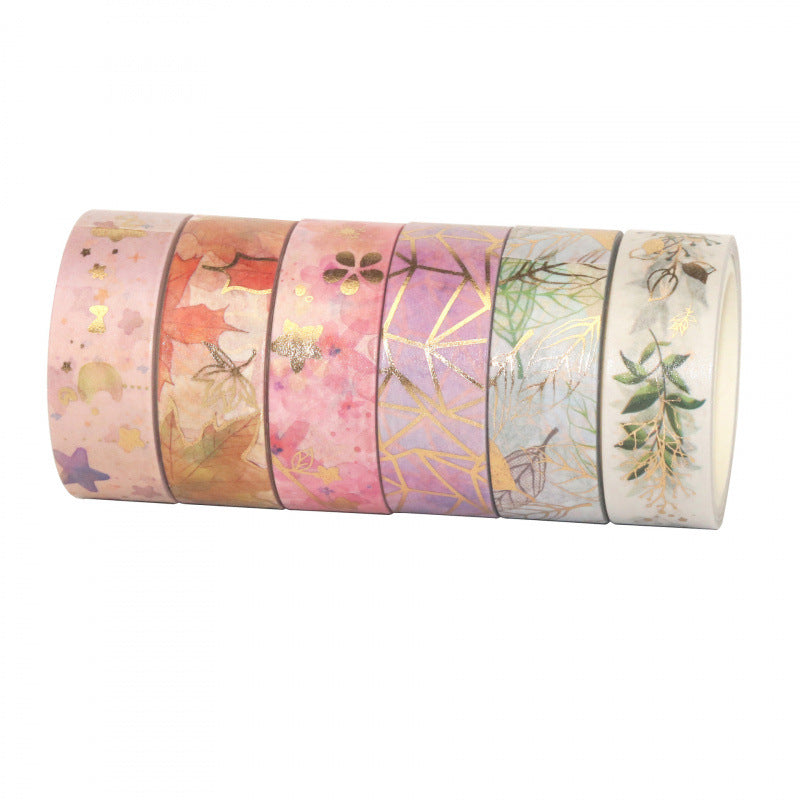 Floral Hot Stamping Washi Tape Set – 6 Rolls - ViktaShop