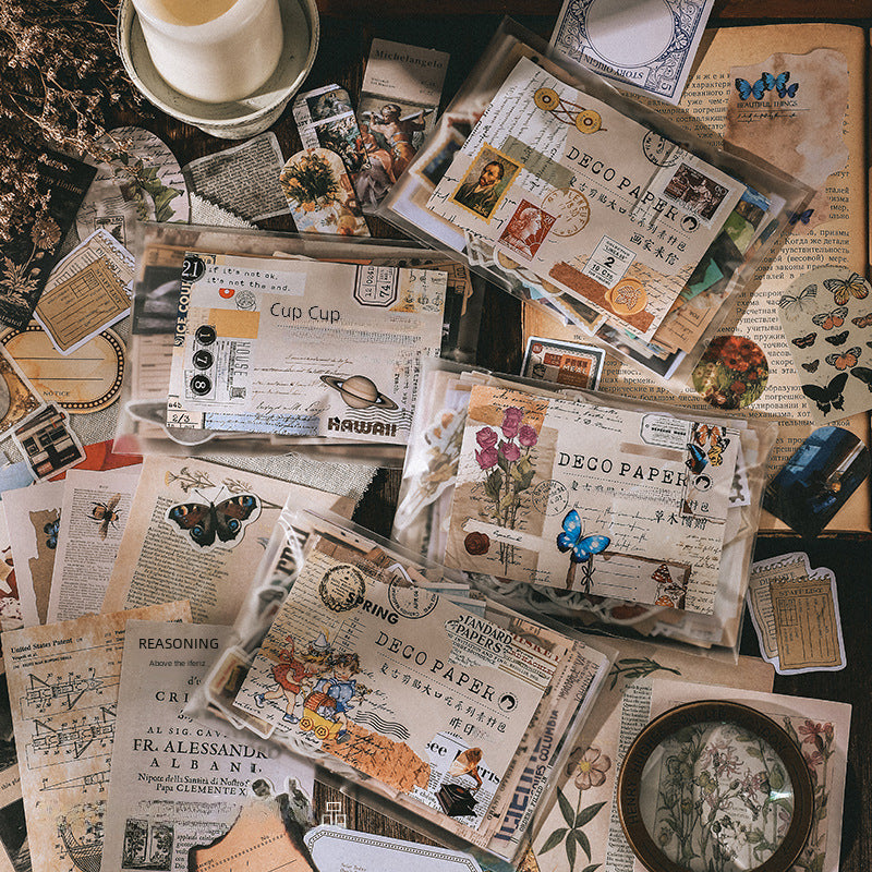 Retro Sticker Pack, DIY Scrapbooking & Crafting, 200 Pcs - ViktaShop