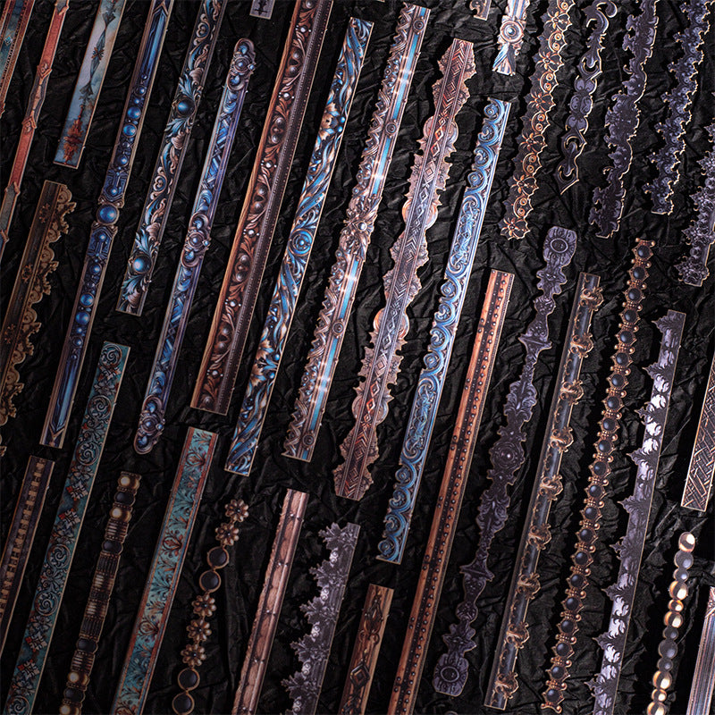 Border Hard Card Stickers Medieval Chapter Series 6 Styles 20 Sheets