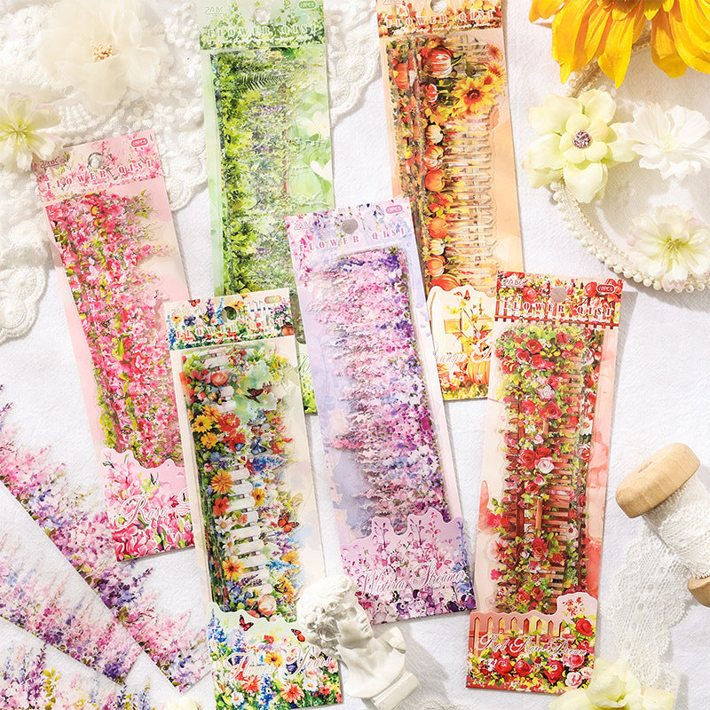 Flower Garden PET Stickers, 10 Pcs - ViktaShop