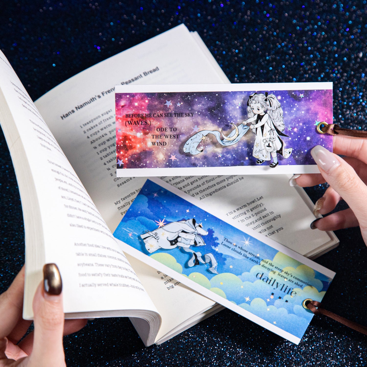 Starry Dream Washi Tape – Laser Silver Starry Sky, Landscape Theme, 2m - ViktaShop