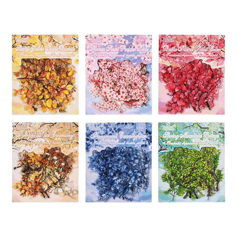 PET Sticker Pack - Plant & Flower Theme, 20 Pcs - ViktaShop