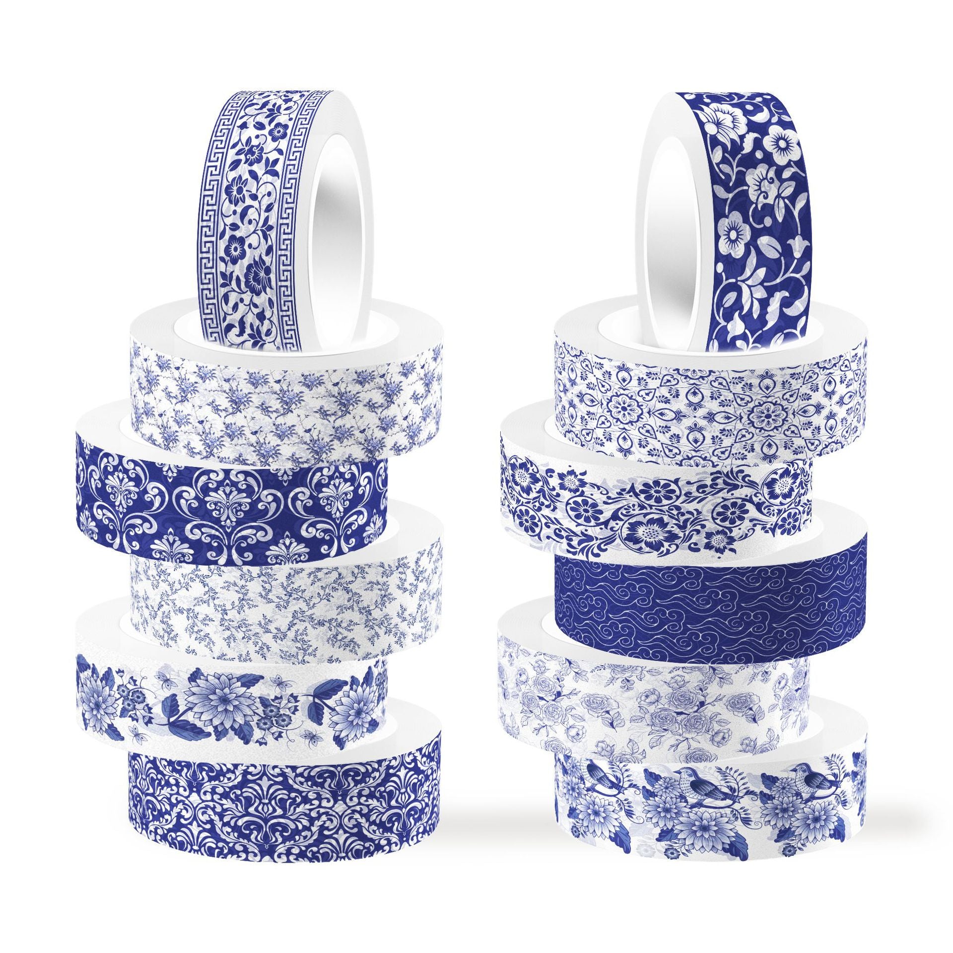Blue and White Porcelain Chinoiserie Washi Tape - ViktaShop