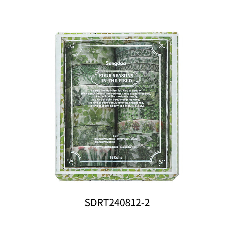 Four Seasons Series – Flower Elements Paper Tape Set, 18 Rolls - ViktaShop