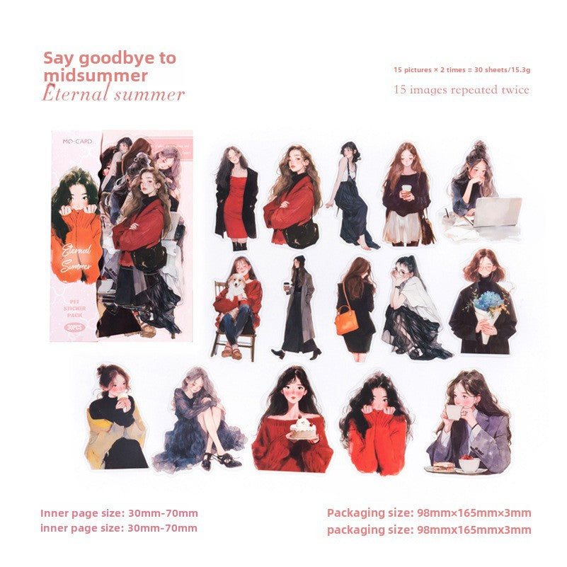 Happy Girl Series PET Stickers - ViktaShop