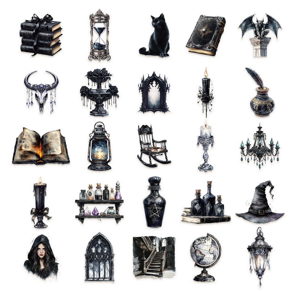 Retro Magic Stickers – Decorative Stickers, 50 Pcs - ViktaShop
