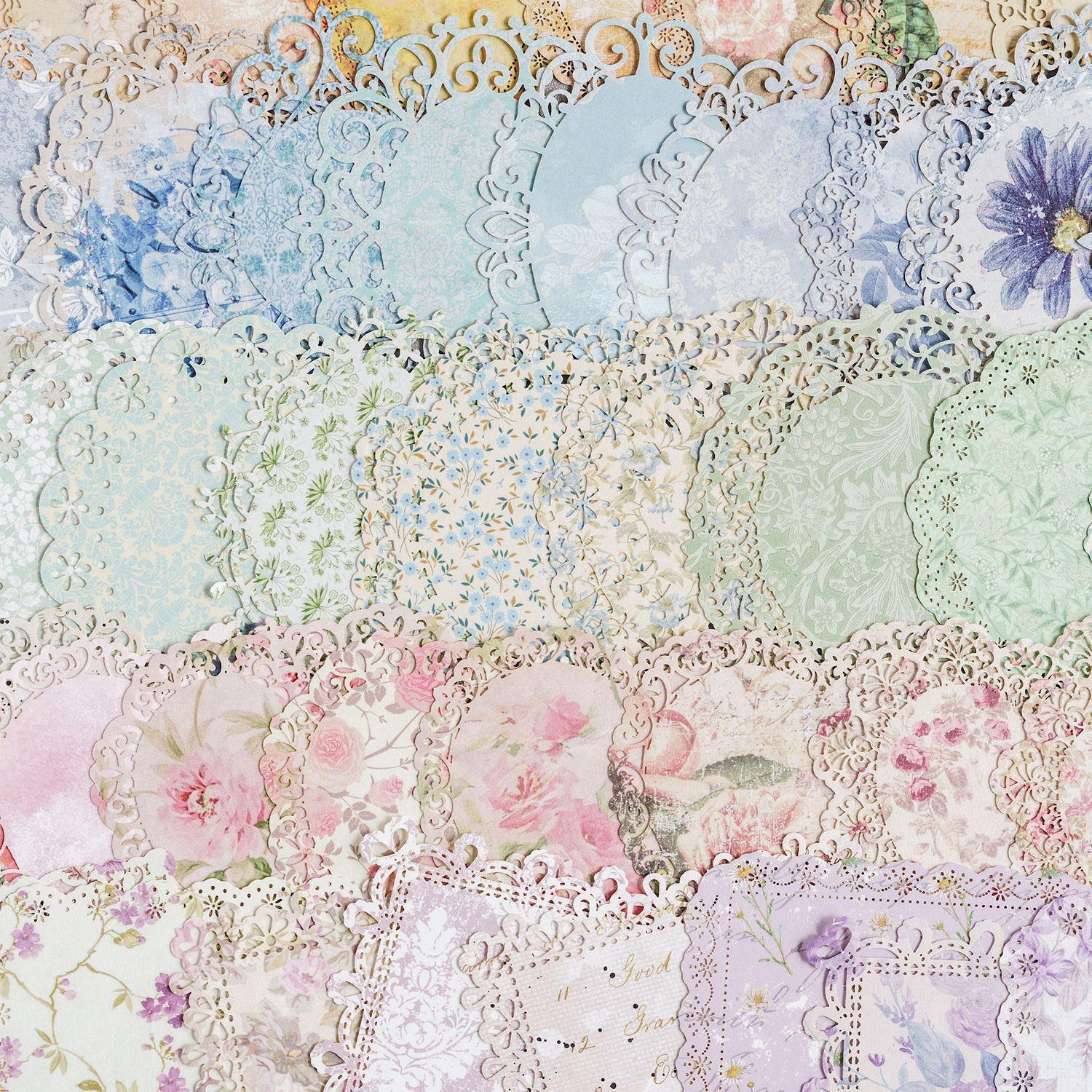 Lace Retro Art Floral Base Material Paper Notes, 10 Pcs - ViktaShop