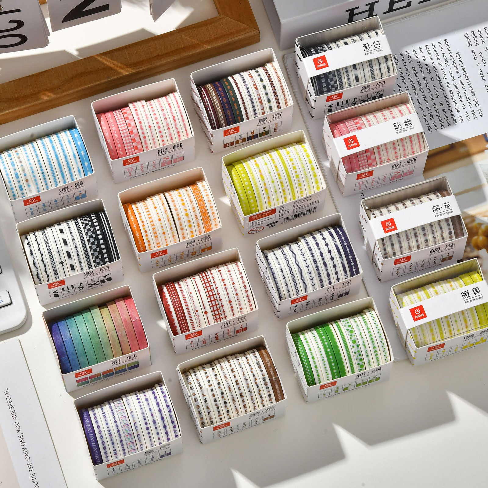 Retro Rainbow Series – Paper Tape, 10 Rolls - ViktaShop