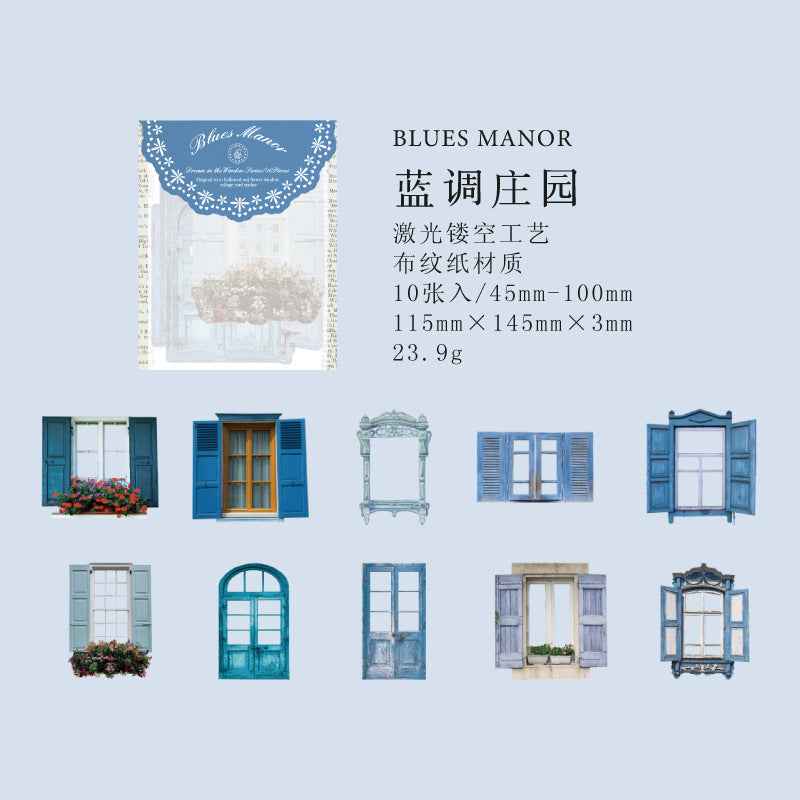 Vintage Hollow Flower Window Stickers, 10 Pcs
