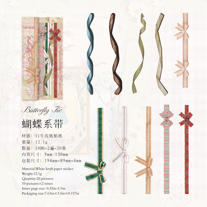 White Kraft Paper Hard Card Sticker - Corridor Series, 20 Pcs - ViktaShop