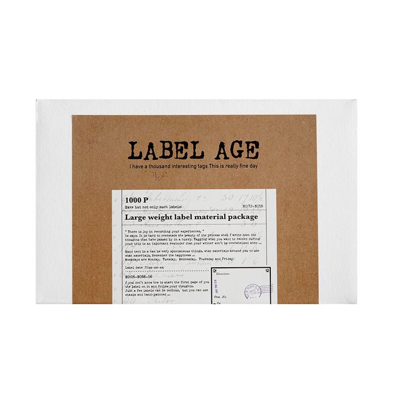 Sticker Material Package – Era Series Retro Label Journal Decoration, 1000 Pcs - ViktaShop