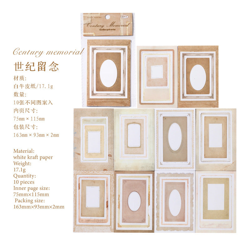 Heart Cycle Series, Retro Border Material for DIY Decoration, 6 Options - ViktaShop