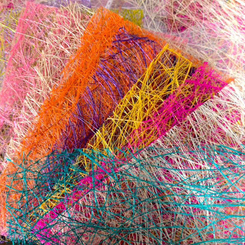 A5 Ten-Color Hollow Hemp Fiber Paper, 10 Sheets - ViktaShop