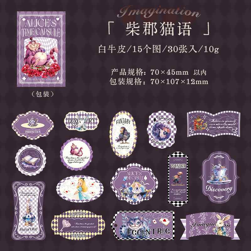 Time Box Series Boxed Stickers - 30 Pcs