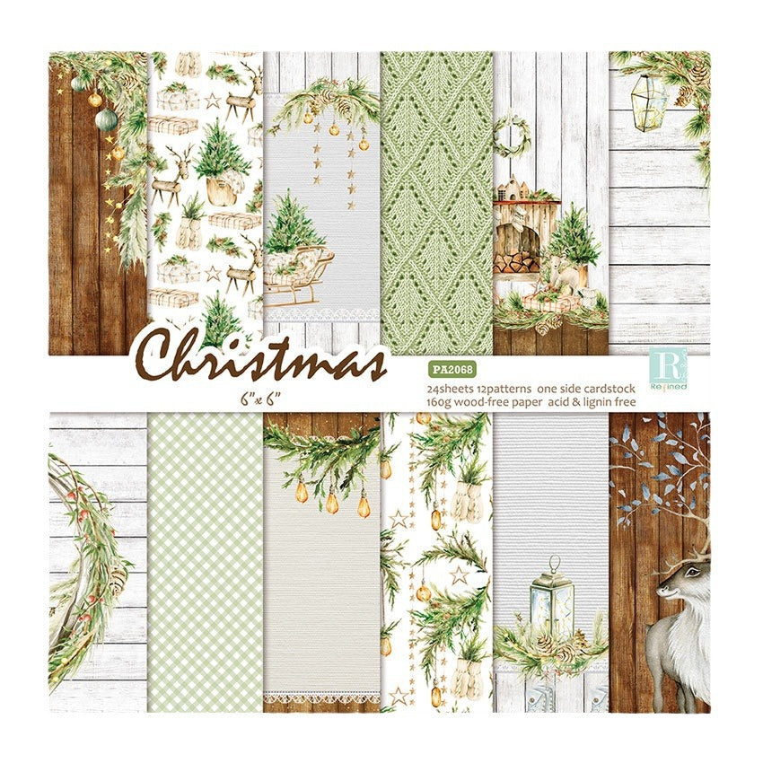 Christmas Background Pattern Paper - 24 Sheets - ViktaShop