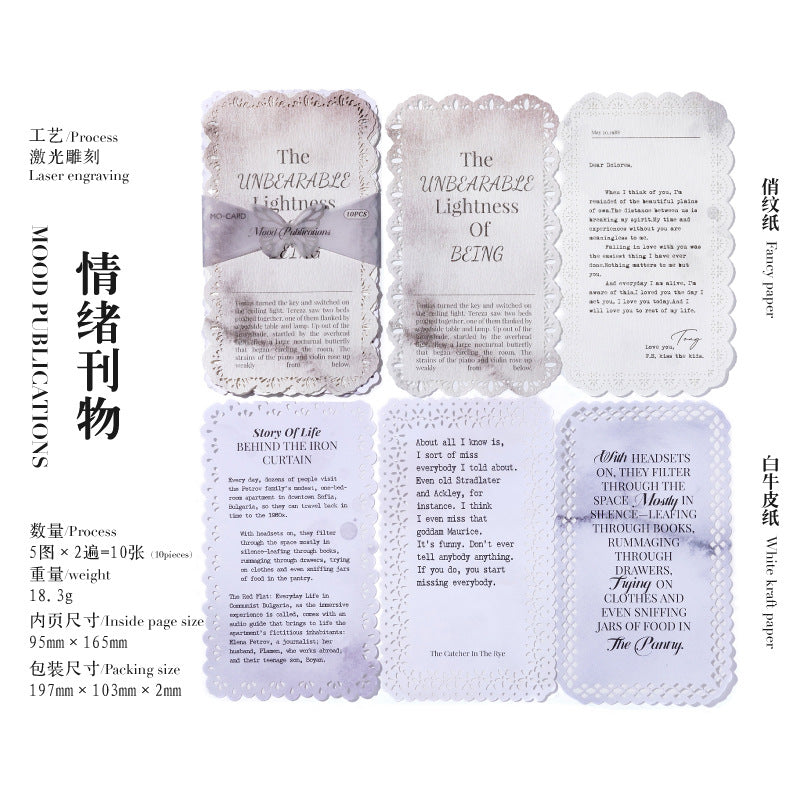 Paper Hollow Lace - Love Words Series, 10 Pcs - ViktaShop